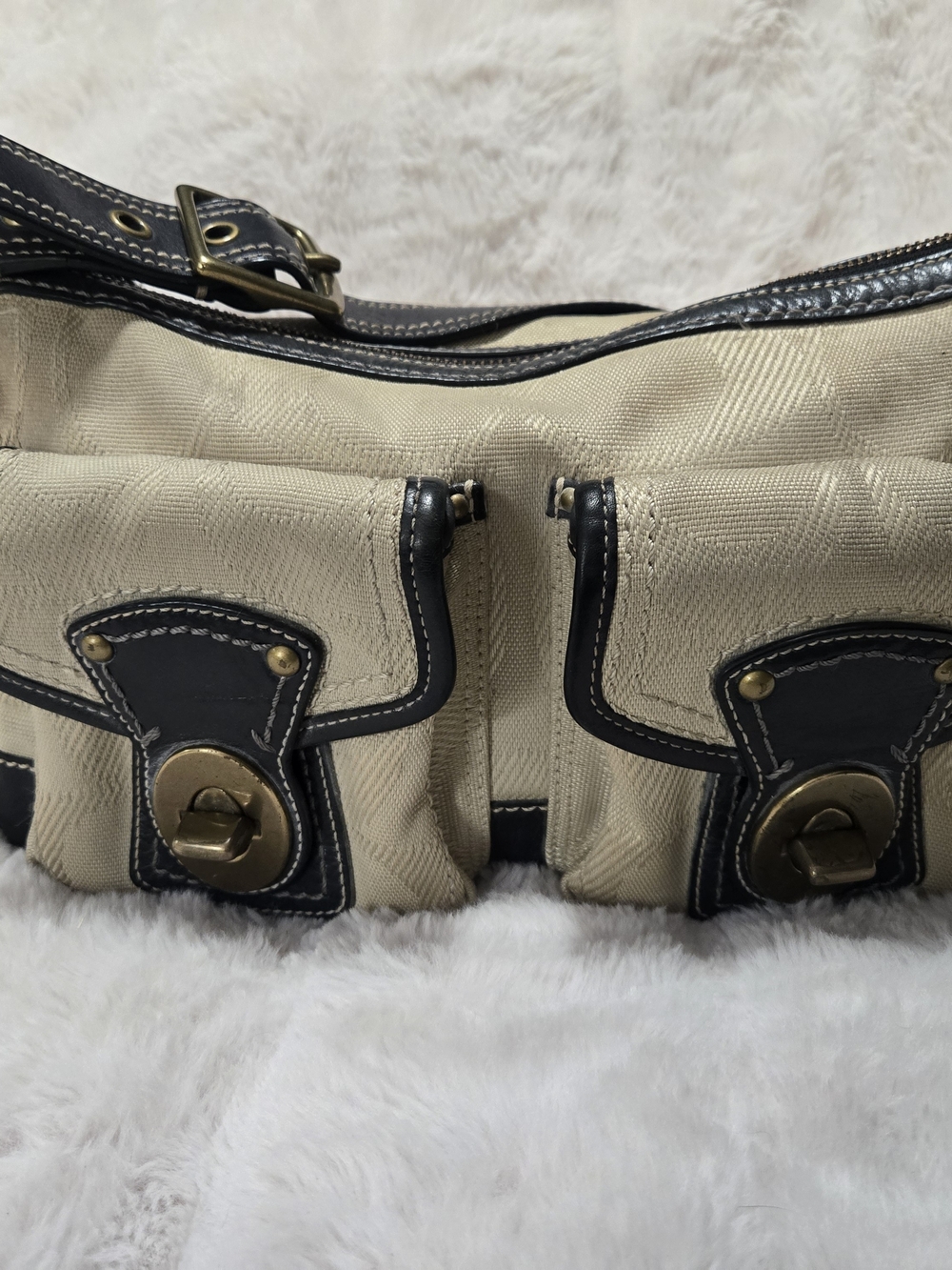 Vintage Coach Y2K Legacy Double Turnlock Shoulder Bag